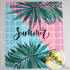 Summer Plaid Lightweight Beach Blanket Throw Tapestry NEW